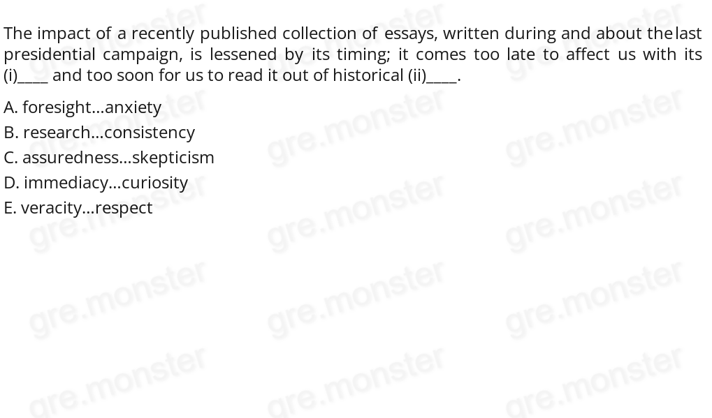 The author did not see the ___ inherent in her scathing criticism of a writing style so similar to her own.
