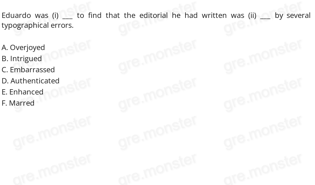 Despite his brilliant career, Gerald was plagued by doubts and could not (i) ___ his feeling of (ii) ___.
