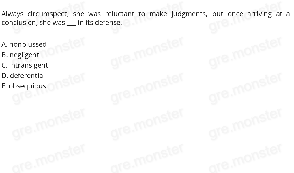 Although he attempted repeatedly to (i)____ her of her conviction of his insincerity, he was not successful; she remained (ii)____ in her judgment. 
