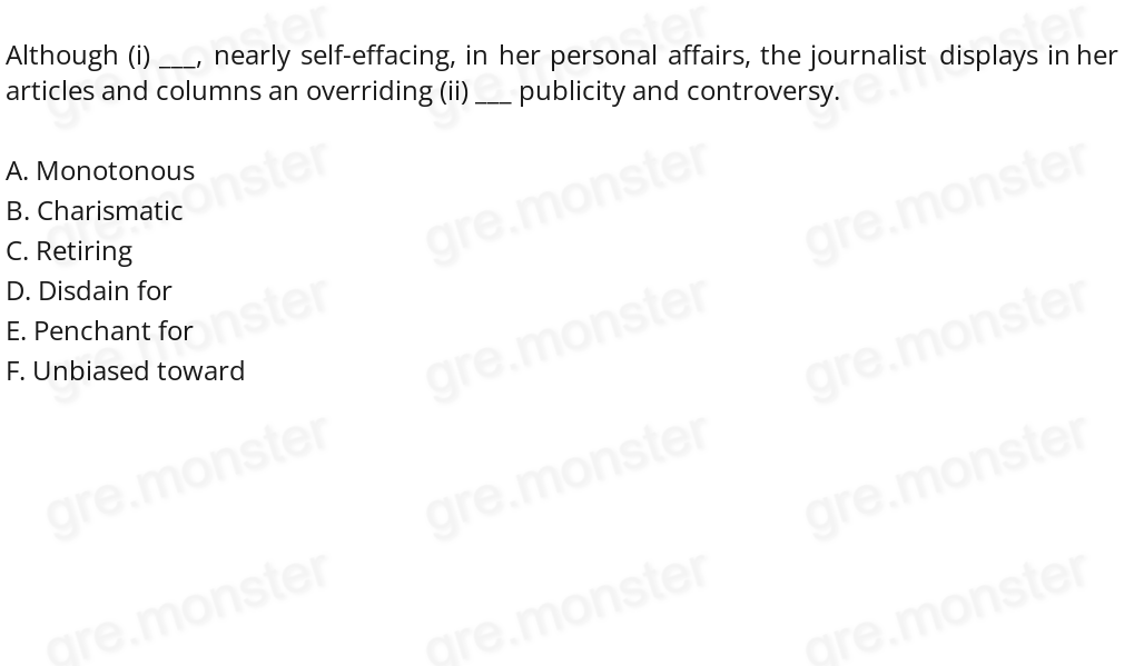 The normally (i) ___ Mr. Bell was uncharacteristically (ii) ___ in discussing the firm in an interview last week.
